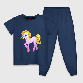 Детская пижама хлопок с принтом Крошка единорог в Тюмени, 100% хлопок |  брюки и футболка прямого кроя, без карманов, на брюках мягкая резинка на поясе и по низу штанин
 | Тематика изображения на принте: 