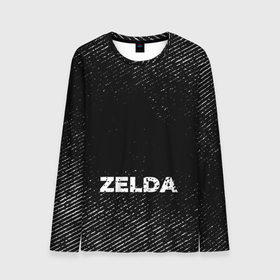 Мужской лонгслив 3D с принтом Zelda с потертостями на темном фоне в городе Новоалтайск, 100% полиэстер | длинные рукава, круглый вырез горловины, полуприлегающий силуэт | 