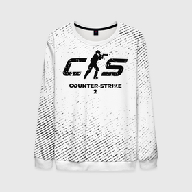 Мужской свитшот 3D с принтом Counter Strike 2 с потертостями на светлом фоне в городе Новоалтайск, 100% полиэстер с мягким внутренним слоем | круглый вырез горловины, мягкая резинка на манжетах и поясе, свободная посадка по фигуре | 