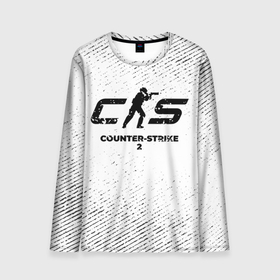 Мужской лонгслив 3D с принтом Counter Strike 2 с потертостями на светлом фоне в городе Новоалтайск, 100% полиэстер | длинные рукава, круглый вырез горловины, полуприлегающий силуэт | 
