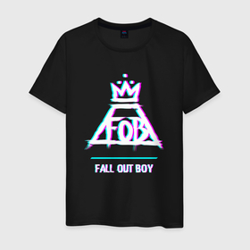 Мужская футболка хлопок с принтом Fall Out Boy glitch rock в Белгороде, 100% хлопок | прямой крой, круглый вырез горловины, длина до линии бедер, слегка спущенное плечо. | 