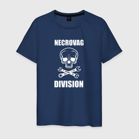 Мужская футболка хлопок с принтом Necrovag white division , 100% хлопок | прямой крой, круглый вырез горловины, длина до линии бедер, слегка спущенное плечо. | Тематика изображения на принте: 