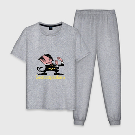 Мужская пижама хлопок с принтом beat capitalism в Курске, 100% хлопок | брюки и футболка прямого кроя, без карманов, на брюках мягкая резинка на поясе и по низу штанин
 | 