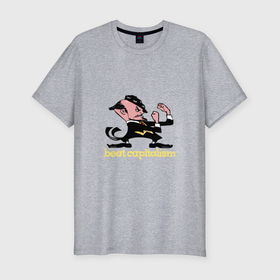 Мужская футболка хлопок Slim с принтом beat capitalism в Тюмени, 92% хлопок, 8% лайкра | приталенный силуэт, круглый вырез ворота, длина до линии бедра, короткий рукав | 
