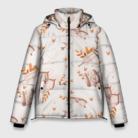 Мужская зимняя куртка 3D с принтом пляжный паттерн в Екатеринбурге, верх — 100% полиэстер; подкладка — 100% полиэстер; утеплитель — 100% полиэстер | длина ниже бедра, свободный силуэт Оверсайз. Есть воротник-стойка, отстегивающийся капюшон и ветрозащитная планка. 

Боковые карманы с листочкой на кнопках и внутренний карман на молнии. | 