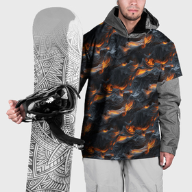 Накидка на куртку 3D с принтом Огненные волны   pattern в Новосибирске, 100% полиэстер |  | 