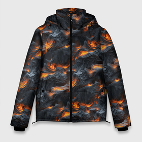 Мужская зимняя куртка 3D с принтом Огненные волны   pattern в Новосибирске, верх — 100% полиэстер; подкладка — 100% полиэстер; утеплитель — 100% полиэстер | длина ниже бедра, свободный силуэт Оверсайз. Есть воротник-стойка, отстегивающийся капюшон и ветрозащитная планка. 

Боковые карманы с листочкой на кнопках и внутренний карман на молнии. | 