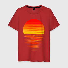 Мужская футболка хлопок с принтом Солнечные блики в Тюмени, 100% хлопок | прямой крой, круглый вырез горловины, длина до линии бедер, слегка спущенное плечо. | Тематика изображения на принте: 