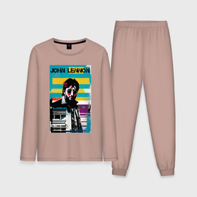 Мужская пижама с лонгсливом хлопок с принтом John Lennon   street art   legend в Санкт-Петербурге,  |  | Тематика изображения на принте: 