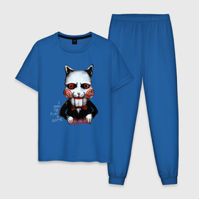 Мужская пижама хлопок с принтом Want to play a game в Петрозаводске, 100% хлопок | брюки и футболка прямого кроя, без карманов, на брюках мягкая резинка на поясе и по низу штанин
 | 