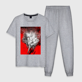 Мужская пижама хлопок с принтом Аниме Hellsing в Кировске, 100% хлопок | брюки и футболка прямого кроя, без карманов, на брюках мягкая резинка на поясе и по низу штанин
 | 