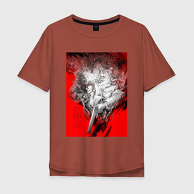 Мужская футболка хлопок Oversize с принтом Аниме Hellsing в Курске, 100% хлопок | свободный крой, круглый ворот, “спинка” длиннее передней части | Тематика изображения на принте: 