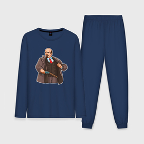 Мужская пижама с лонгсливом хлопок с принтом Ленин достаёт ружьё в Тюмени,  |  | 