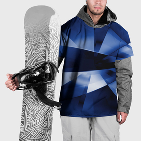 Накидка на куртку 3D с принтом Синие лучи и отражения в абстракции в Белгороде, 100% полиэстер |  | 