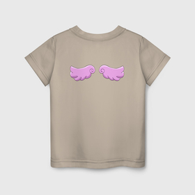 Детская футболка хлопок с принтом Крылья малыша ангела в Петрозаводске, 100% хлопок | круглый вырез горловины, полуприлегающий силуэт, длина до линии бедер | 