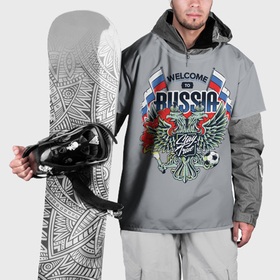 Накидка на куртку 3D с принтом Welcome to Russia   футбол в Петрозаводске, 100% полиэстер |  | Тематика изображения на принте: 