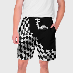 Мужские шорты 3D с принтом Haval racing flag в Санкт-Петербурге,  полиэстер 100% | прямой крой, два кармана без застежек по бокам. Мягкая трикотажная резинка на поясе, внутри которой широкие завязки. Длина чуть выше колен | 