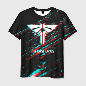 Мужская футболка 3D с принтом The Last Of Us в стиле glitch и баги графики на темном фоне в Кировске, 100% полиэфир | прямой крой, круглый вырез горловины, длина до линии бедер | 