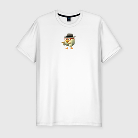 Мужская футболка хлопок Slim с принтом Chicken Gun meme в Екатеринбурге, 92% хлопок, 8% лайкра | приталенный силуэт, круглый вырез ворота, длина до линии бедра, короткий рукав | 