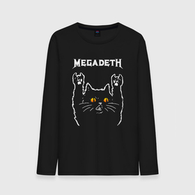 Мужской лонгслив хлопок с принтом Megadeth rock cat в Белгороде, 100% хлопок |  | 