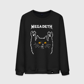 Мужской свитшот хлопок с принтом Megadeth rock cat в Кировске, 100% хлопок |  | 
