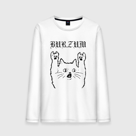 Мужской лонгслив хлопок с принтом Burzum   rock cat в Тюмени, 100% хлопок |  | Тематика изображения на принте: 