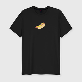 Мужская футболка хлопок Slim с принтом hot dog illustration в Новосибирске, 92% хлопок, 8% лайкра | приталенный силуэт, круглый вырез ворота, длина до линии бедра, короткий рукав | Тематика изображения на принте: 