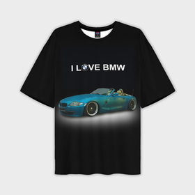 Мужская футболка oversize 3D с принтом Я люблю BMW кабриолет Z4 2004 года в Курске,  |  | 