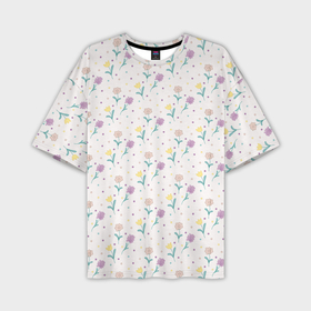 Мужская футболка oversize 3D с принтом Весенний паттерн с цветами ,  |  | Тематика изображения на принте: 