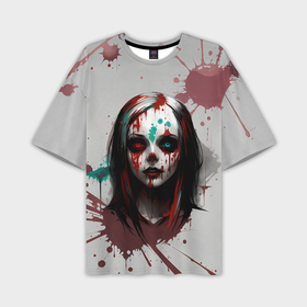 Мужская футболка oversize 3D с принтом Zombie girl в Екатеринбурге,  |  | 
