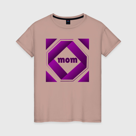 Женская футболка хлопок с принтом Мама текст на английском в Курске, 100% хлопок | прямой крой, круглый вырез горловины, длина до линии бедер, слегка спущенное плечо | 