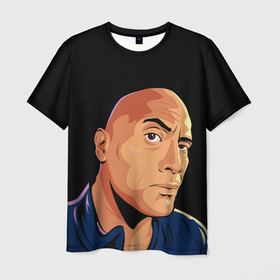 Мужская футболка 3D с принтом Дуэйн Джонсон бровь , 100% полиэфир | прямой крой, круглый вырез горловины, длина до линии бедер | 