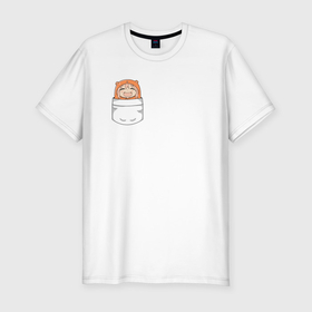 Мужская футболка хлопок Slim с принтом Умару Дома в кармане   Двуличная сестрёнка Умару в Петрозаводске, 92% хлопок, 8% лайкра | приталенный силуэт, круглый вырез ворота, длина до линии бедра, короткий рукав | 