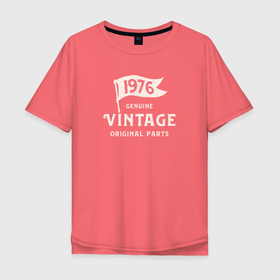 Мужская футболка хлопок Oversize с принтом 1976 подлинный винтаж   оригинальные детали в Кировске, 100% хлопок | свободный крой, круглый ворот, “спинка” длиннее передней части | 