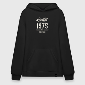 Худи SuperOversize хлопок с принтом 1975 ограниченный выпуск в Рязани, 70% хлопок, 30% полиэстер, мягкий начес внутри | карман-кенгуру, эластичная резинка на манжетах и по нижней кромке, двухслойный капюшон
 | 