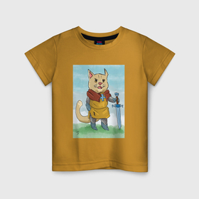 Детская футболка хлопок с принтом Боевой котэ в Петрозаводске, 100% хлопок | круглый вырез горловины, полуприлегающий силуэт, длина до линии бедер | 
