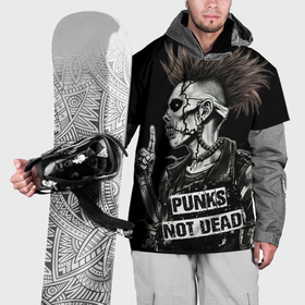 Накидка на куртку 3D с принтом Punks  not dead в Белгороде, 100% полиэстер |  | 