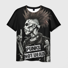 Мужская футболка 3D с принтом Punks  not dead в Санкт-Петербурге, 100% полиэфир | прямой крой, круглый вырез горловины, длина до линии бедер | Тематика изображения на принте: 