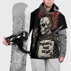 Накидка на куртку 3D с принтом punks not  dead в Белгороде, 100% полиэстер |  | 