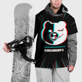 Накидка на куртку 3D с принтом Символ Danganronpa в стиле glitch на темном фоне в Санкт-Петербурге, 100% полиэстер |  | 