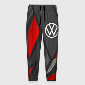 Мужские брюки 3D с принтом Volkswagen sports racing в Тюмени, 100% полиэстер | манжеты по низу, эластичный пояс регулируется шнурком, по бокам два кармана без застежек, внутренняя часть кармана из мелкой сетки | 