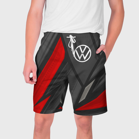 Мужские шорты 3D с принтом Volkswagen sports racing в Тюмени,  полиэстер 100% | прямой крой, два кармана без застежек по бокам. Мягкая трикотажная резинка на поясе, внутри которой широкие завязки. Длина чуть выше колен | 