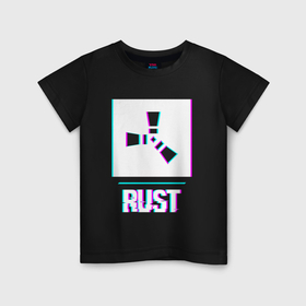 Детская футболка хлопок с принтом Rust в стиле glitch и баги графики в Екатеринбурге, 100% хлопок | круглый вырез горловины, полуприлегающий силуэт, длина до линии бедер | Тематика изображения на принте: 