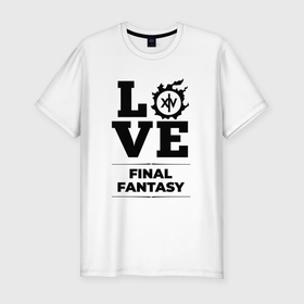 Мужская футболка хлопок Slim с принтом Final Fantasy love classic в Новосибирске, 92% хлопок, 8% лайкра | приталенный силуэт, круглый вырез ворота, длина до линии бедра, короткий рукав | 