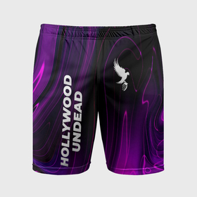 Мужские шорты спортивные с принтом Hollywood Undead violet plasma в Санкт-Петербурге,  |  | 