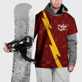 Накидка на куртку 3D с принтом Led Zeppelin гитары и молния , 100% полиэстер |  | Тематика изображения на принте: 