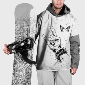 Накидка на куртку 3D с принтом Placebo и рок символ в Петрозаводске, 100% полиэстер |  | Тематика изображения на принте: 