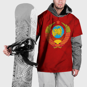 Накидка на куртку 3D с принтом Герб Советского Союза в Санкт-Петербурге, 100% полиэстер |  | 
