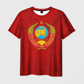 Мужская футболка 3D с принтом Герб Советского Союза в Белгороде, 100% полиэфир | прямой крой, круглый вырез горловины, длина до линии бедер | 