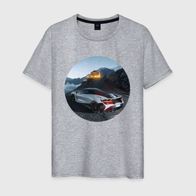 Мужская футболка хлопок с принтом Машина с рестораном на горе в Тюмени, 100% хлопок | прямой крой, круглый вырез горловины, длина до линии бедер, слегка спущенное плечо. | Тематика изображения на принте: 